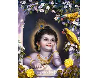 Baby Krishna with Parrots