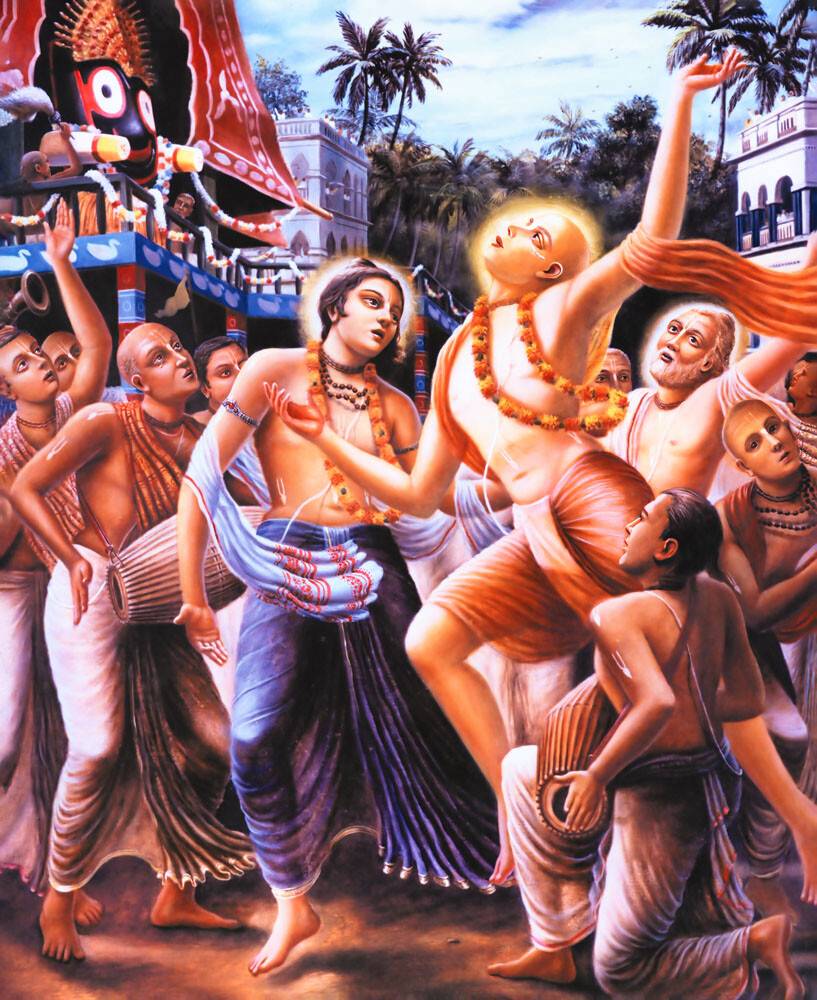 Lord Caitanya Dances at Ratha-Yatra