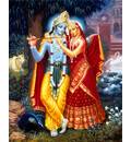 Radha and Krishna (Red Dress) Painting