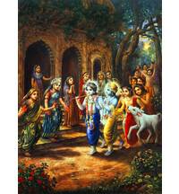 Krishna and Balarama Entering Village Painting