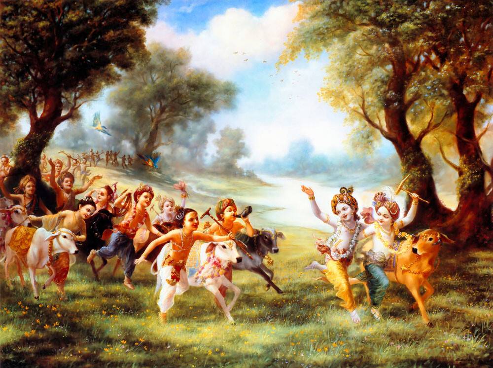 Krishna, Balarama and Gopas Painting