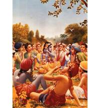 Krishna Takes Lunch with Gopas Print