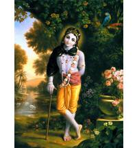 Krishna in Forest with Cane Painting