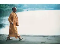 Srila Prabhupada Walking by the Water