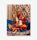 Srila Prabhupada in New York, Playing Kartals on Blue Vyasasana