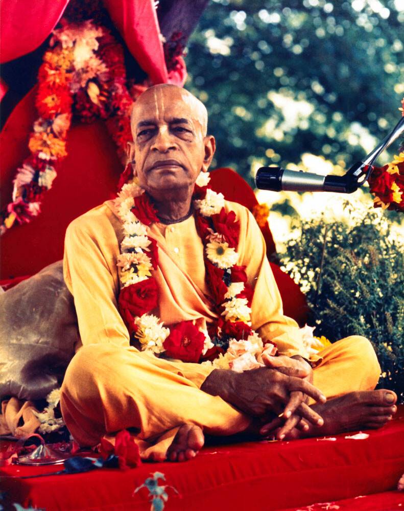 Srila Prabhupada at New Vrindaban, On Red Vyasasana