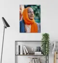 Srila Prabhupada with Orange Shawl Drapped around Head