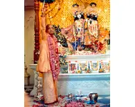 Srila Prabhupada at Krishna Balarama Temple Opening Aratik