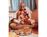 Srila Prabhupada Taking Prasadam