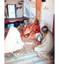 Srila Prabhupada at Radha Damodara Vrindaban, In room