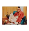 Srila Prabhupada Sitting Relaxed on Blue Seat