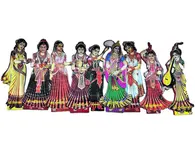 Eight Gopis (Ashtasakhi) and  Radharani Cutout Stands