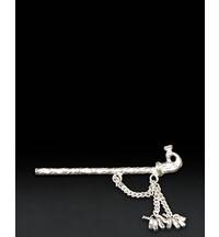 White Metal Krishna's Flute, 3" inch