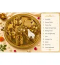 Small Aroti Set (8-9\" tray with Bell, Incense Holder, Flower Tray, Conch, Ghee Lamp)