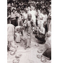 Srila Prabhupada chanting japa at fire sacrifice (yajna)