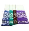 Sari, Cotton White with Colorful Batik Border