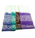 Sari, Cotton White with Colorful Batik Border