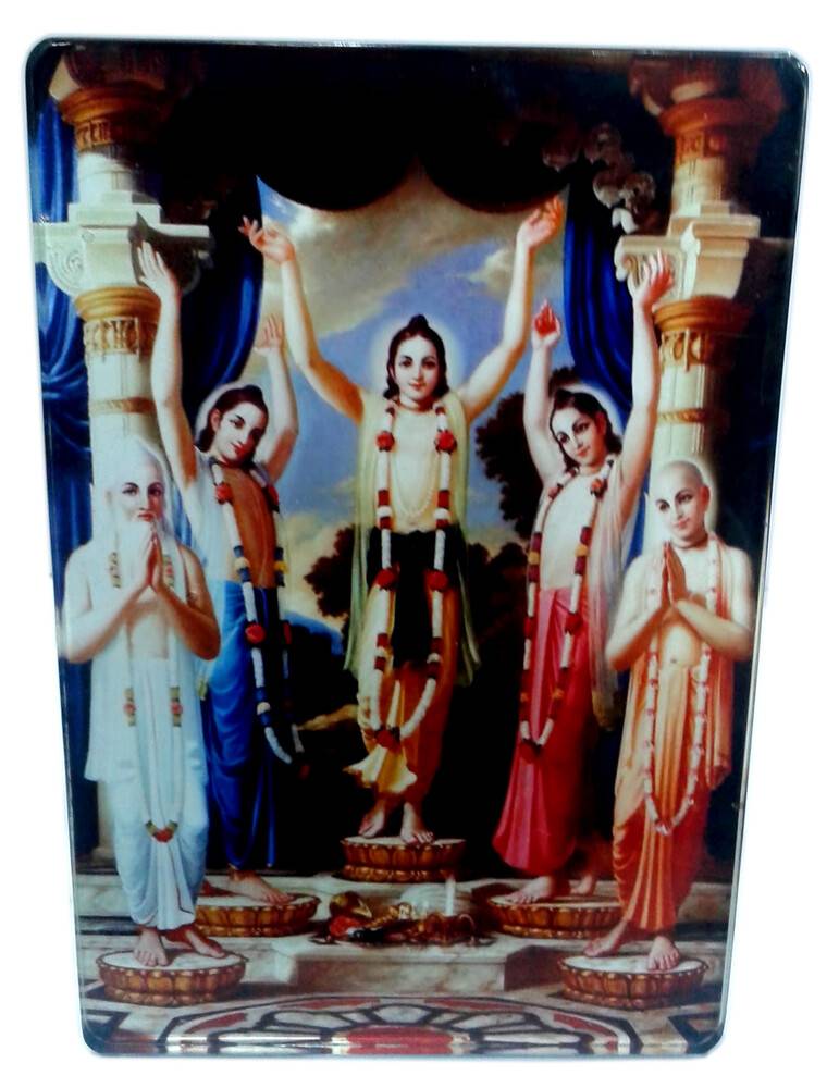 Acrylic Stand -- Lord Caitanya and His Associates (Panchatattva)  (large size)