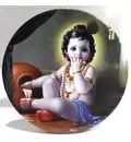 Folding Altar Stand 3\" -- Krishna the Butter Thief
