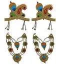 Crown and Necklace Set -- Kerry Colorful Diamonds Multicolored Thread Work (pair)
