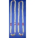 White Perl Mala with Crystal Beads 18\" (Set of 2)