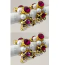 Deity Bracelets -- Golden Pearls and Colourful Diamonds_D210