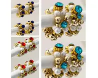 Deity Bracelets -- Golden Pearls and Colourful Diamonds_D210