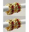 Deity Bracelets -- Golden Pearls and Colourful Diamonds_D250