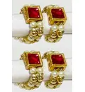 Deity Bracelets -- Colorful Big Diamond with Golden White Pearls_TMS22