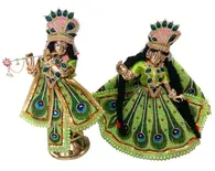 Radha Krishna Deluxe Dress Peacock