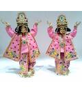 Gaura Nitai Deity Clothes -- Deluxe Floral Pattern