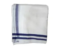 Dhoti / Chadar -- White Cotton Thick, 'Ajanta'