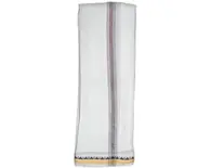 Dhoti / Chadar -- White Jute Thick -- Two-Color Border