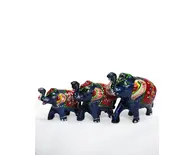 Hand-Painted Elephant Family (3 Elephant Figures)