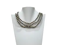 Tulsi Neck Beads - Alternating Black & Tulsi Beads (3 rounds)