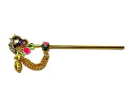 Krishna's Flute Dancing Peacock with Colourful Diamonds