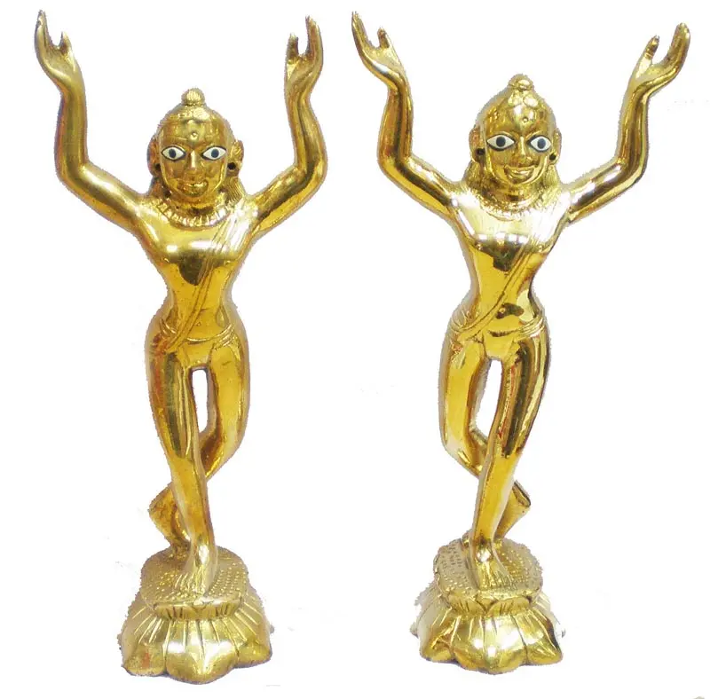 Gaura Nitai Deities 20\" Both Hands Up; Round Base