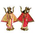 Gaura Nitai Deity Clothes -- Contrasting Colors, Open Top and Diamond Work