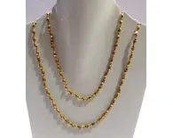 Gold Plated Silver Tulsi Necklace - Large Beads