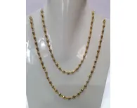 Gold Plated Silver Tulsi Necklace - Medium Beads