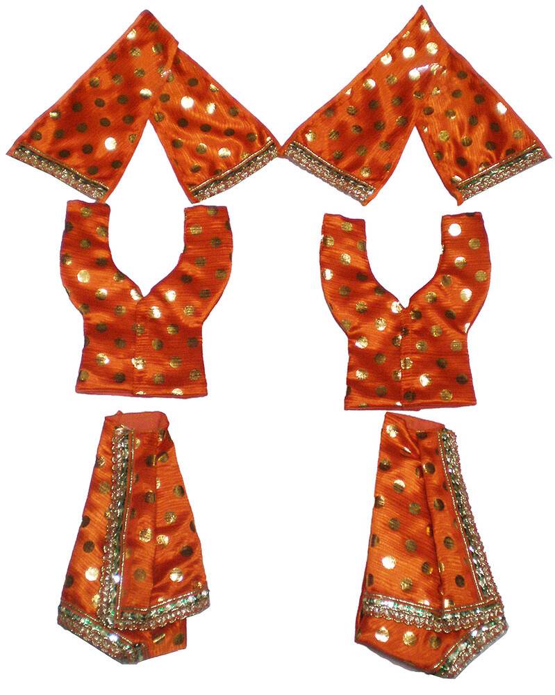 Gaura Nitai Clothes - Deity Dress With Golden Round Pattern