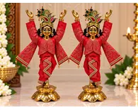 Gaura Nitai Deity Clothes -- Royal Crimson Dress
