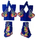 Gaura Nitai Deity Clothes -- Deluxe Flower With Kerry Design