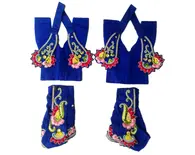 Gaura Nitai Deity Clothes -- Deluxe Flower With Kerry Design