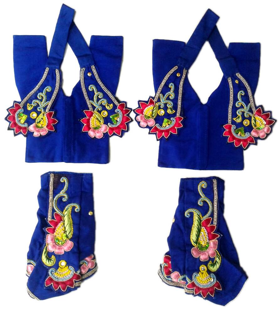Gaura Nitai Deity Clothes -- Deluxe Floral Pattern