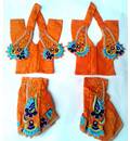 Gaura Nitai Deity Clothes -- Deluxe Flower With Kerry Design