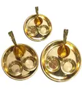 Gopal Bhog Offering Set for Laddu Gopal (Brass Plate, Bowls, Cup and Spoon)