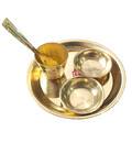 Gopal Bhog Offering Set for Laddu Gopal (Brass Plate, Bowls, Cup and Spoon)