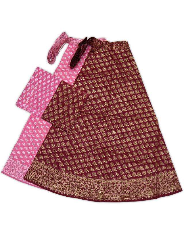Gopi Dress -- Heavy 2-Piece: Skirt with Dupatta (Wrap-Around)