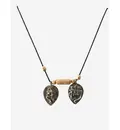 Hare Krishna Engraved Pendant with Wooden Beads